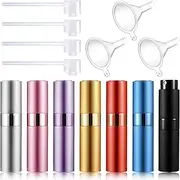 7 Pieces 8 ml Perfume Bottle Atomizer Travel Mini Refillable Empty Perfume Spray Bottle with 4 Pieces Perfume Dispenser Pump and 3 Pieces Funnels