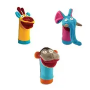 Cate & Levi - Zoo Collection Hand Puppets - Set of 3 Monkey, Giraffe, Elephant