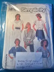 Simplicity vintage sewing pattern 8436 1987 5 styles uncut checked