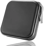 40 Capacity CD Case, DVD Case Wallet Holder Binder DVD VCD DJ Storage Album Bag Hard Box Double Side DVD Storage case (Black)