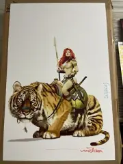 RED SONJA ARTHUR SUYDAM SIGNED 11x17 ART PRINT frazetta price of blood #3 tiger