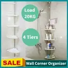 4 Tier Shower Corner Rack Shelf Telescopic Bathroom Storage Organiser Caddy HOT