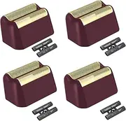 4 Pack Professional 5 Star Series Finale Shaver Replacement Foil and Cutter Bar Assembly Compatible with wahl Shaver Foil 7031-100, 7043-100 Super Close Shaving Replacement Heads，