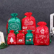6pcs Christmas non-woven gift bag gift drawstring pocket