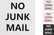 No Junk Mail Sign for Home Self Adhesive Tape On Letterbox Mailbox. (55x55mm, Style 2)