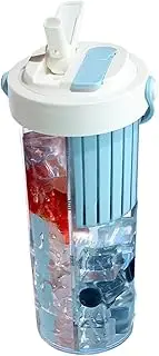 2 Compartment Water Bottle, 2 Drink Water Bottle | 800ml 2 Uses Water Bottle - Creative and Stylish Outdoor Drinking Cup, Creative and Water Bottle