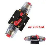 DC 12V Car Audio Inline Circuit Breaker Fuse for System Protection 60A 60AMP New