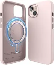 [elago] Magnetic Silicone Case Compatible with iPhone 13 Case (6.1") Compatible with MagSafe, Built-in Magnets, Premium Liquid Silicone, Protective Cover, Compatible with MagSafe Accessories (Lovely Pink)