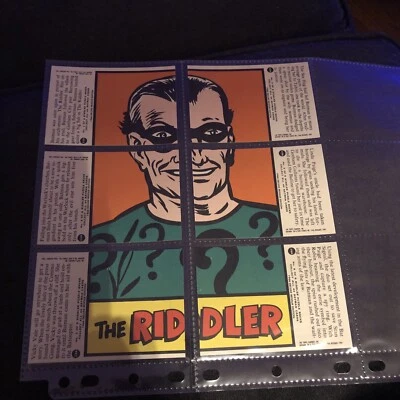 1966 TOPPS BATMAN (1989 reissue) RED BAT 6 Cards RIDDLER PUZZLE Freshly Unboxed