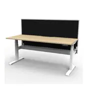1800Mm Single Sided Workstation Screen Cable Tray Nat Oak And White