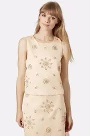 NEW NWT TOPSHOP Embellished Shell Top SZ 38 EU 4 US $125 Peach