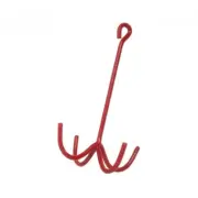 New! 11 1/2" long RED CLEANING HOOK w/ 4 prongs Hanger for horse tack halters