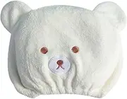 Hair Towel Wrap | Hair Drying Hat | Soft Fleece Cartoon Bear Design Drying Hat | Absorbent Hair Drying Wrap Towel | Elastic Shower Quick-Drying Towel Adjustable Wiping Turban for Women Girls