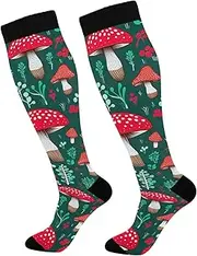 [GAIREG] Daisy on Green Compression Socks Football Compression Socks Knee High Compression Socks for Men