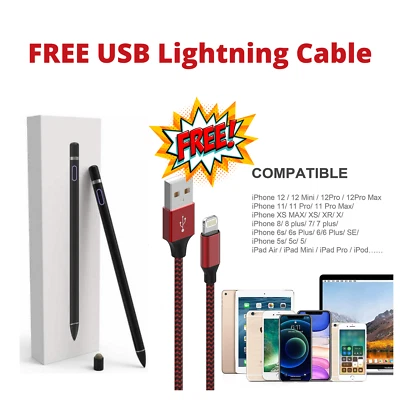Universal Stylus Pen, Upgraded Pencil Compatible w/iPhone iPad and Other Tablet