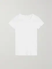 [LESET] LESET - Pointelle-knit Cotton-jersey T-shirt - White - x small x small White