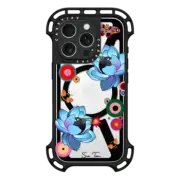iPhone 16 Pro Ultra Bounce Case MagSafe Compatible BLUE FLOWER BOMB IPHONE CASE BY SUE TSAI