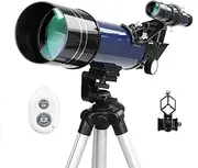 Telescope for Kids Adults Beginners, 70mm Aperture 400mm BAK4 Prism FMC Lens Astronomical Refractor Telescope for Astron