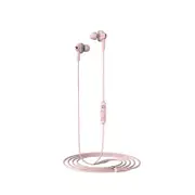 GM360 Dual Dynamic L Bend Wired 3.5mm Gaming In-ear Earphone Headphone with Mic PINK COLOR