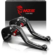 MZS Black Motorcycle Brake Clutch Levers Short Adjustable CNC Compatible with Z900 17-24 / Z650 Z650RS EX650 ER6F 17-25 / Vulcan S 650 15-25 / KLE650 KLE 650 15-24 / KLZ1000 KLZ 1000 15-19
