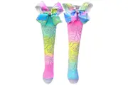 MADMIA Sparkly Bows Toddler Girl's Long Knee High Socks - Pink/Blue/Yellow
