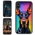 Black doberman hero computer Glossy Case For iPhone XS 11 12 13 14 15 16 Pro Max
