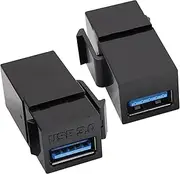 USB Keystone Jack Plug - 2-Piece USB3.0 Outlet Panel Insert Female to Female,USB Wall Plate Accessories, Coupler Adapter for Hotel, Apartment, Living Room, Study Room