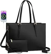 LOVEVOOK Laptop Tote Bag for Women, 15.6 Inch Laptop Bag Computer Tote Bag Laptop Purse, Waterproof Work Shoulder Bag