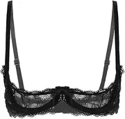 [GRRKDFQ] Women's Erotic Apparel See-Through Lace Spaghetti Strap Bra
