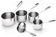 All-Clad 59917 Stainless Steel Measuring Cups Cookware Set, 5-Piece, Silver