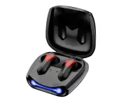 Wireless Gaming Earbuds,Bluetooth 5.2 Earbud in-Ear Gaming Headphones Auto Pairing Touch Enabled Cool Light Earphones with Microphone - Black