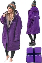 [Stravaig] Adult Waterproof Changing Robe with Super Soft Fleece Lining - Waterproof Windproof Oversized Coat for Changing -Swimming and Watersports. Comes with Compression Straps