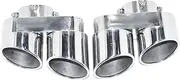 Compatible For BMW X5 X6 X7 G05 G06 G07 2020-2024 Quad Tailtip Muffler Carbon Fiber Exhaust Tip Tip Nozzle Exhaust Head(Silver)