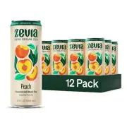 Organic Sugar Free Iced Tea Black Tea Peach 12 Ounce Cans Pack of 12