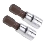 Hex Bit Socket H8 (8mm) Bit 1/4" Drive 1.5" L S2 Alloy Steel CR-V Socket 2Pieces