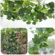 2Pack 14Ft Flame Retardant Artificial Grape Leaves Flexible Fake Green Plants...