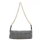Fashion Plaid Crossbody Bag Women Retro Woolen Chain Small Shoulder Messenger Handbags Lady Street Travel Pouch