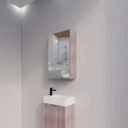 450-1500mm Vienna White Oak Fluted Vanity Cabinet Only And Mirror Cabinet