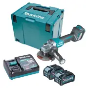 Makita GA029GM201 - 40V Max Brushless 125mm (5") Variable Speed Paddle Swith Angle Grinder Kit (2 x 4.0Ah)