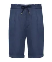 Brunello Cucinelli Turn-Up Hem Drawstring Shorts IT50,IT48 blue