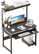 ALISENED 31.5" Computer Desk with Hutch, Office Desk Study Table Writing Desk Workstation PC Table for Home Office, Space Saving Design
