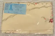 Vintage Petti Point Roses Embroidered Oval Tablecloth 68 X 88 Peacock Creations