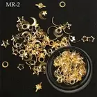 Moon Stars Nail Charms - Metal Nail Art Rivets Manicure Art Decorations 1box Set