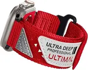 [ULTIMAL] Strap Compatible with Apple Watch Strap 38/40/41/42/44/45/49 mm, Soft Nylon Sports Band, Breathable Hollowed, Velcro Fastener for iWatch Bracelet Series Ultra/8/7/6/5/4/3/2/1/SE