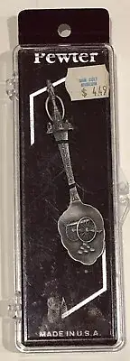 Vintage Gettysburg Pennsylvania Souvenir Pewter Spoon Cannonball PA NIP