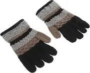 [BESTYASH] 1pair Boy Girl Knitted Winter Gloves for Toddlers Warm Thermal Mittens Stylish Stripes for Kindergarten and of Cute Boy Girl Gloves