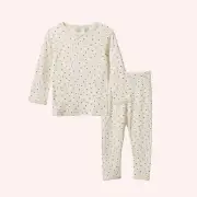 Long Sleeve Pyjama Set Pointelle - Aster Floral Print by Nature Baby | the memo