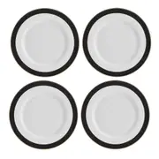 4pc Mikasa Luxe Deco China Dinner Plate Tableware Dining Printed Set, 27.5cm