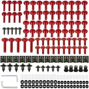 jininghaibo Compatible With GSF-1200S GSX-1250F GSX-1250FA GSX-1250SA GSX-1250SEA ABS Bandit Fairing Bolts Kit Screws Set Motorcycle Accessories(Red)