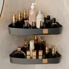 Punch-Free Corner Storage Rack Wall Mounted Bath Shower Shelf Kitchen